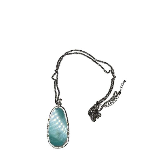 Anthropolgie Green Stone Long Necklace - Picture 1 of 6